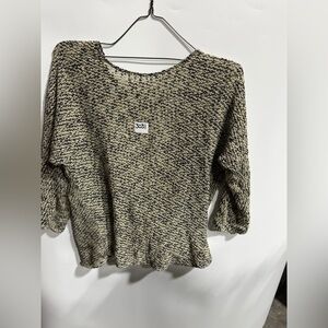 #3031-Daytrip Black and Cream Textured Sweater